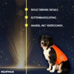 Vestă de vizibilitate pentru câini, cu detalii reflectorizante și închidere cu arici, portocalie, L – Nightwalk Safety Vest - imagine 3