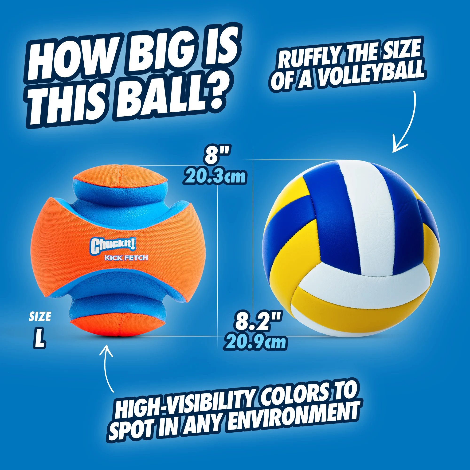 Minge de fotbal pentru câini cu adâncituri din cauciuc, Ø 19 cm – Chuckit! Kick Fetch Dog L - imagine 5