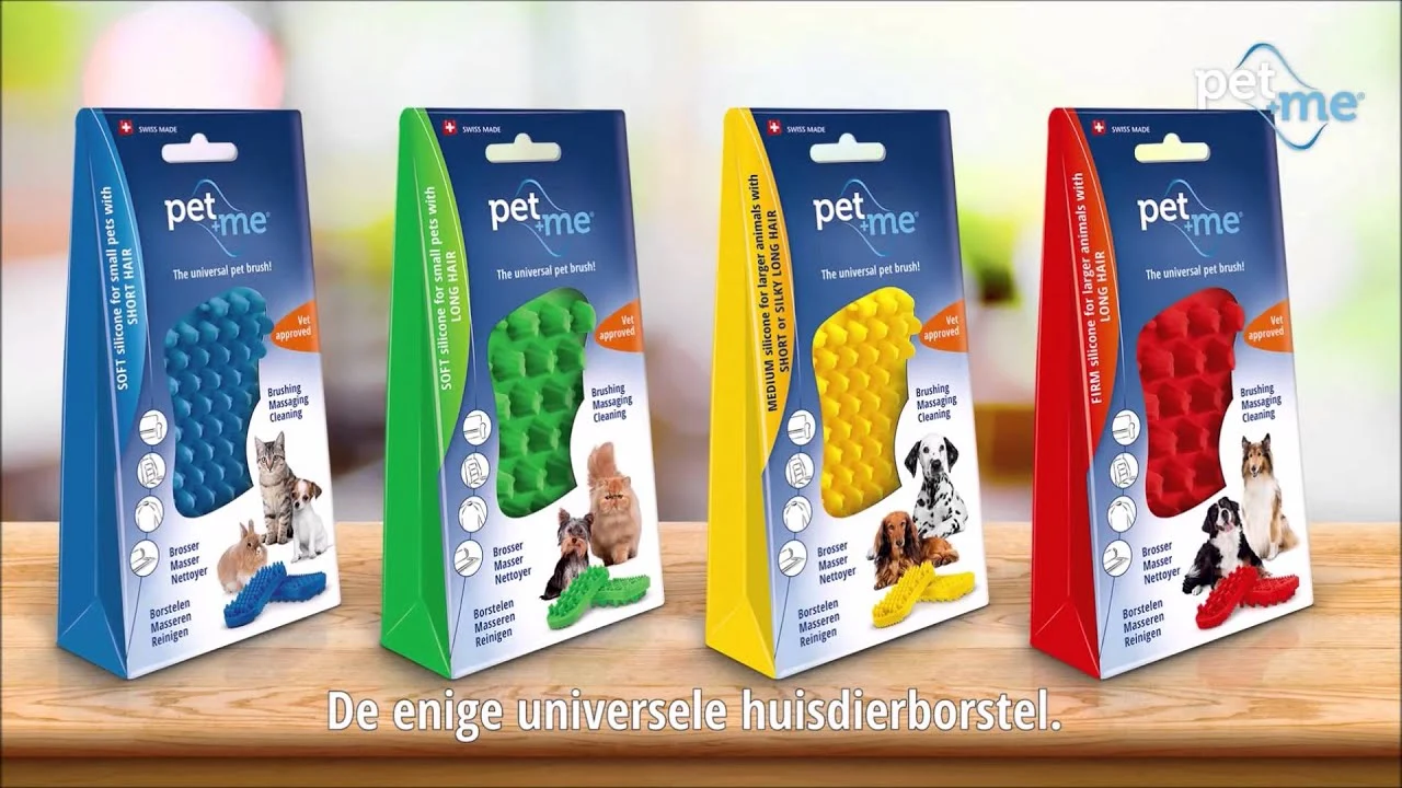 Perie din silicon pentru pisici cu păr lung, verde – Pet + Me Cat Hair Brush - imagine 6