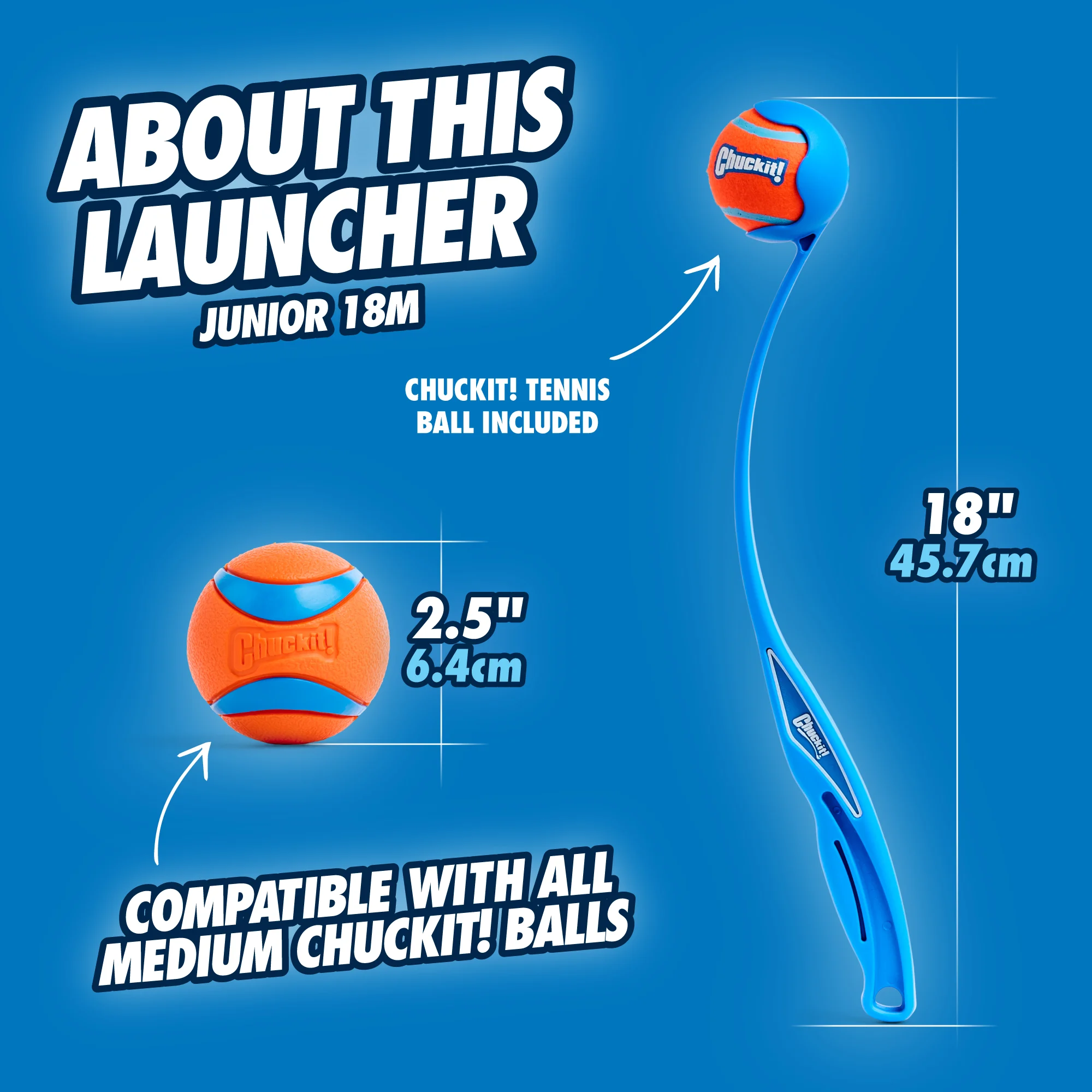 Lansator de mingi cu minge, 45 cm – Chuckit! Junior Ball Launcher - imagine 2