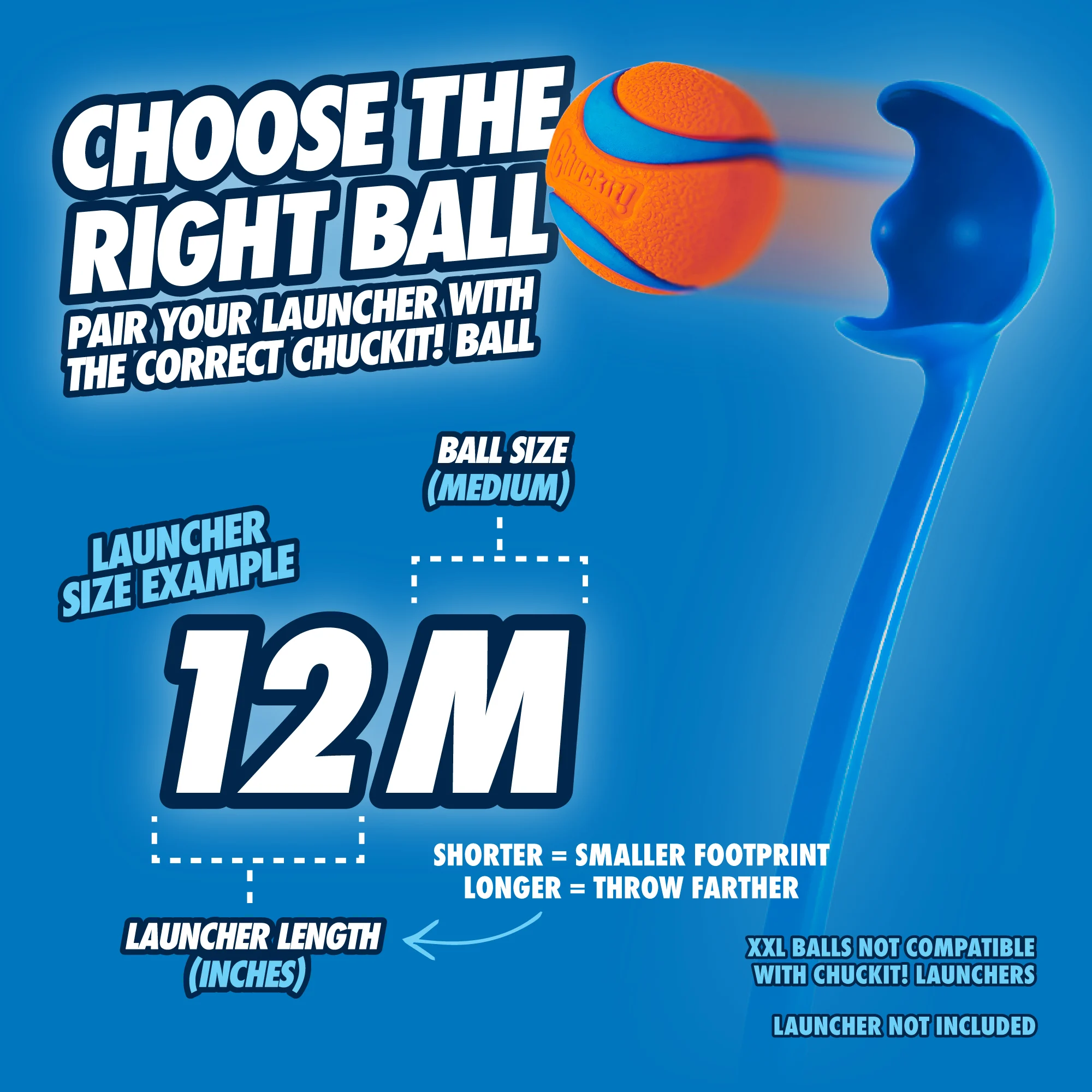 Lansator de mingi pentru câini M cu minge de tenis, 63 cm – Chuckit! Sport Launcher - imagine 4