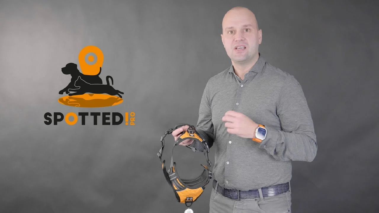 Ham pentru câini anti tracțiune, cu mâner, gri închis XL – Spotted! Pro No Pull - imagine 4