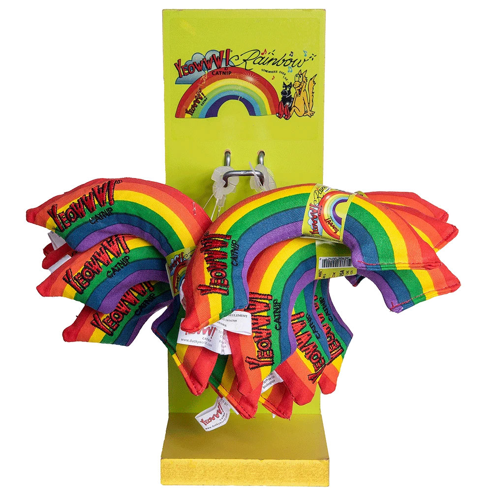 Jucărie pentru pisici în formă de curcubeu, cu catnip, 12 bucăți de 15 cm – Yeowww! Rainbow Display - imagine 1