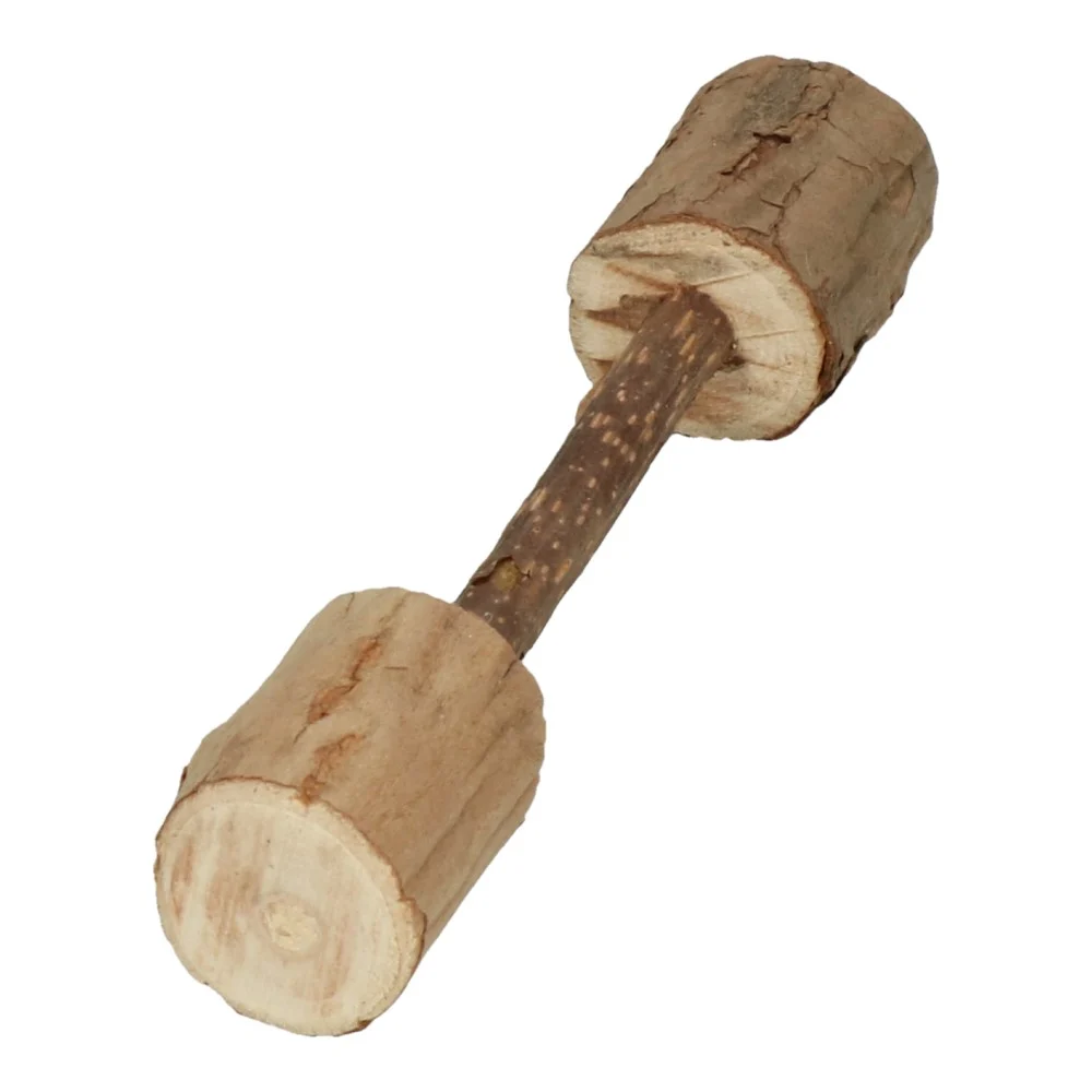 Jucărie din lemn în formă de halteră pentru pisici, cu MADNIP – Addicted! Wood Dumbell - imagine 2