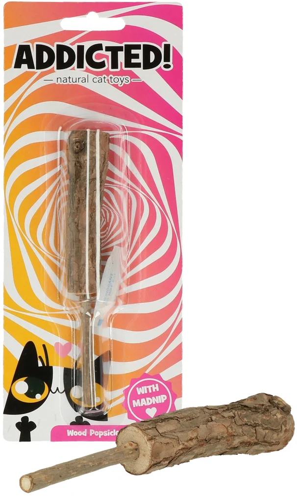 Jucărie din lemn pentru pisici, în formă de înghețată, cu MADNIP – Addicted! Wood Popsicle - imagine 1