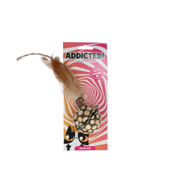 Minge pentru pisici cu pene și MADNIP – Addicted! Ball with Feathers