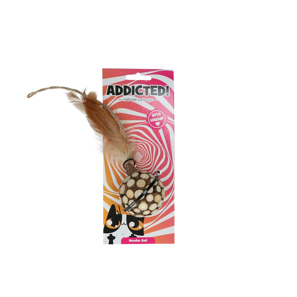 Minge pentru pisici cu pene și MADNIP – Addicted! Ball with Feathers - imagine 1