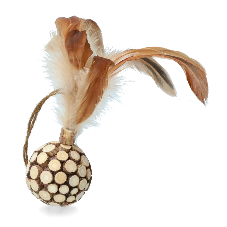 Minge pentru pisici cu pene și MADNIP – Addicted! Ball with Feathers - imagine 2