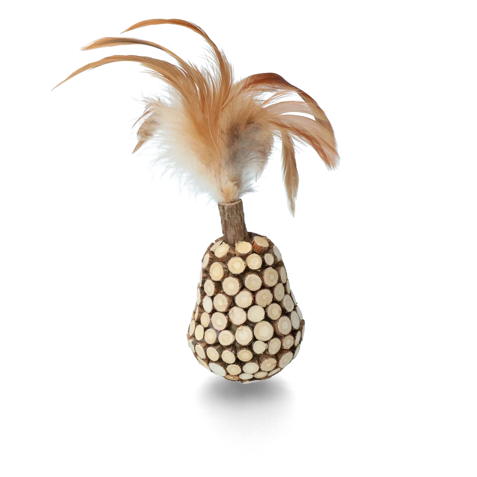 Jucărie din lemn oscilantă pentru pisici, cu pene și MADNIP – Addicted! Wooden Wobbler with Feathers - imagine 2