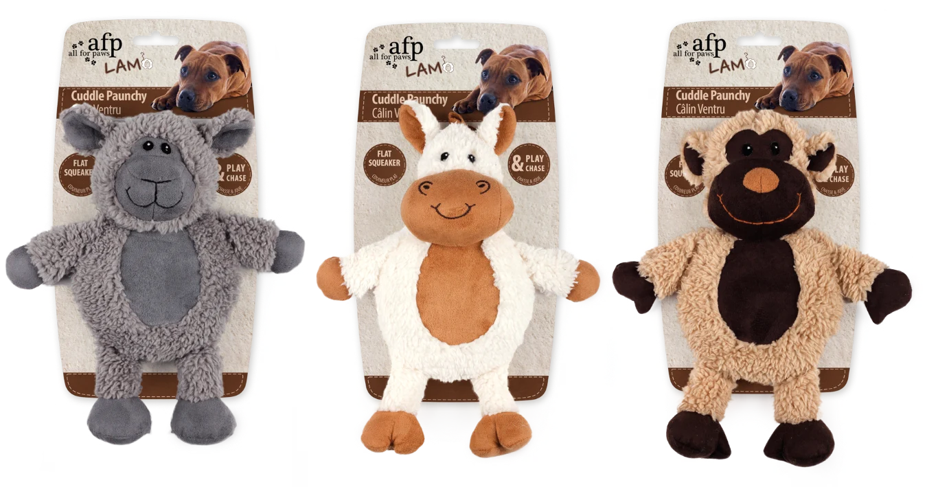 AFPH03102.png Jucărie pentru câini din fleece sintetic cu squeaker mare, 30 x 24 x 8,5 cm – AFP Lambswool - Cuddle Paunchy - imagine 1