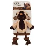 Jucărie de pluș pentru câini cu frânghie împletită și piuitor – AFP Lambswool - Cuddle Knot - imagine 4