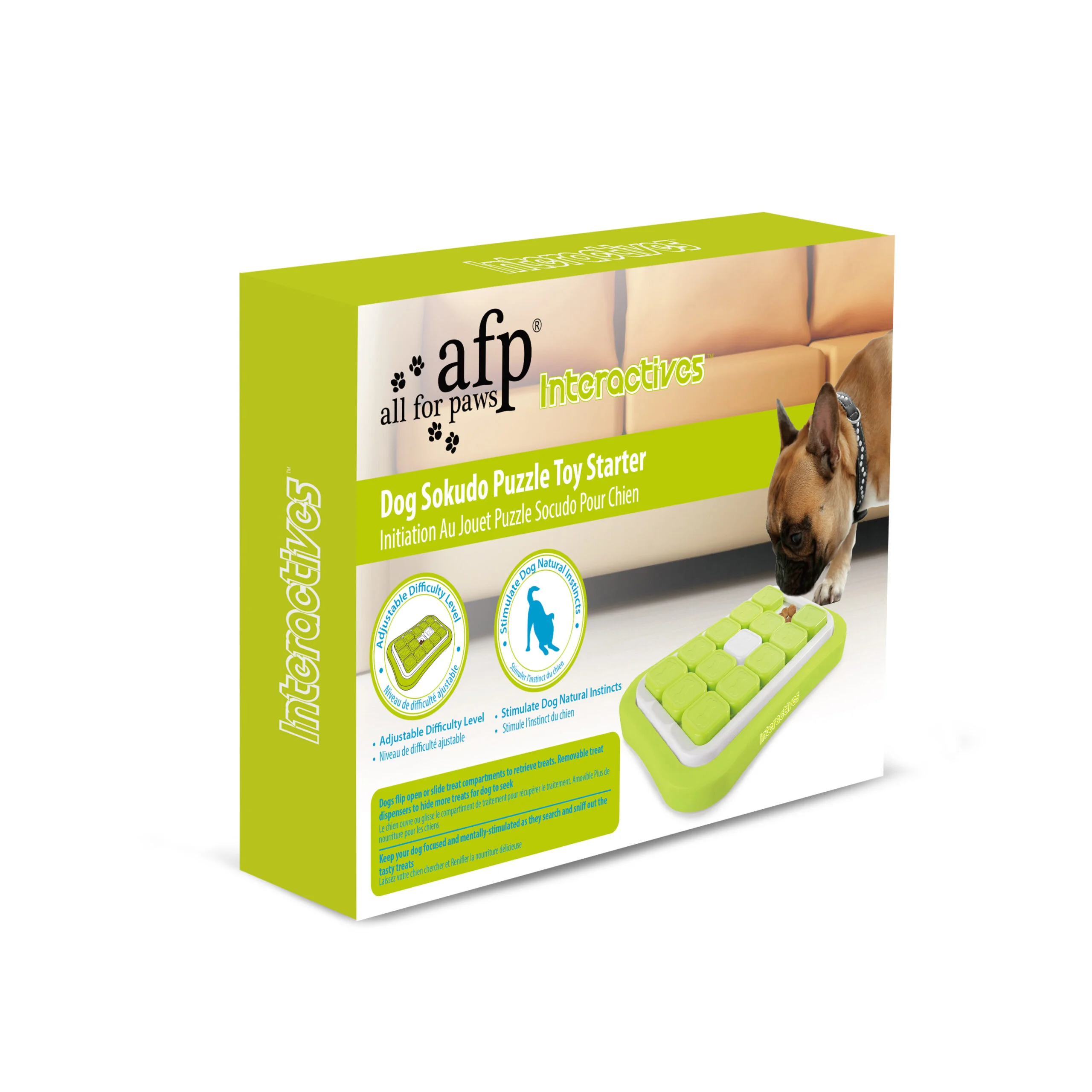 Puzzle pentru câini cu piese glisante și dificultate reglabilă – AFP Interactives Dog Sokudo Puzzle Toy Starter - imagine 1