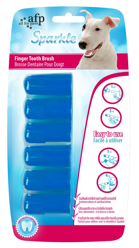 Periuță de dinți pentru deget, 6 bucăți – AFP Sparkle Finger Brush - imagine 1