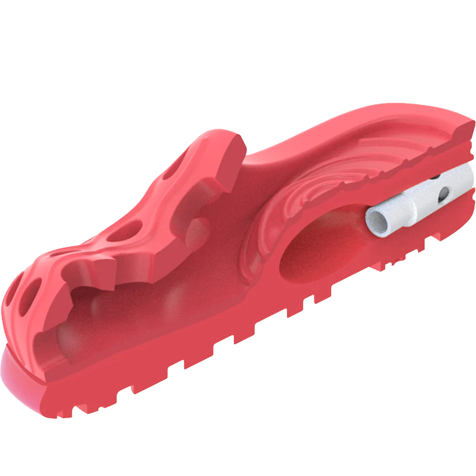 Jucărie de ros din cauciuc în formă de papuc, cu chițăitor cu ultrasunete, M 14,5 x 7 cm – AFP Doggies' Shoes - Air Pups Slipper - imagine 3
