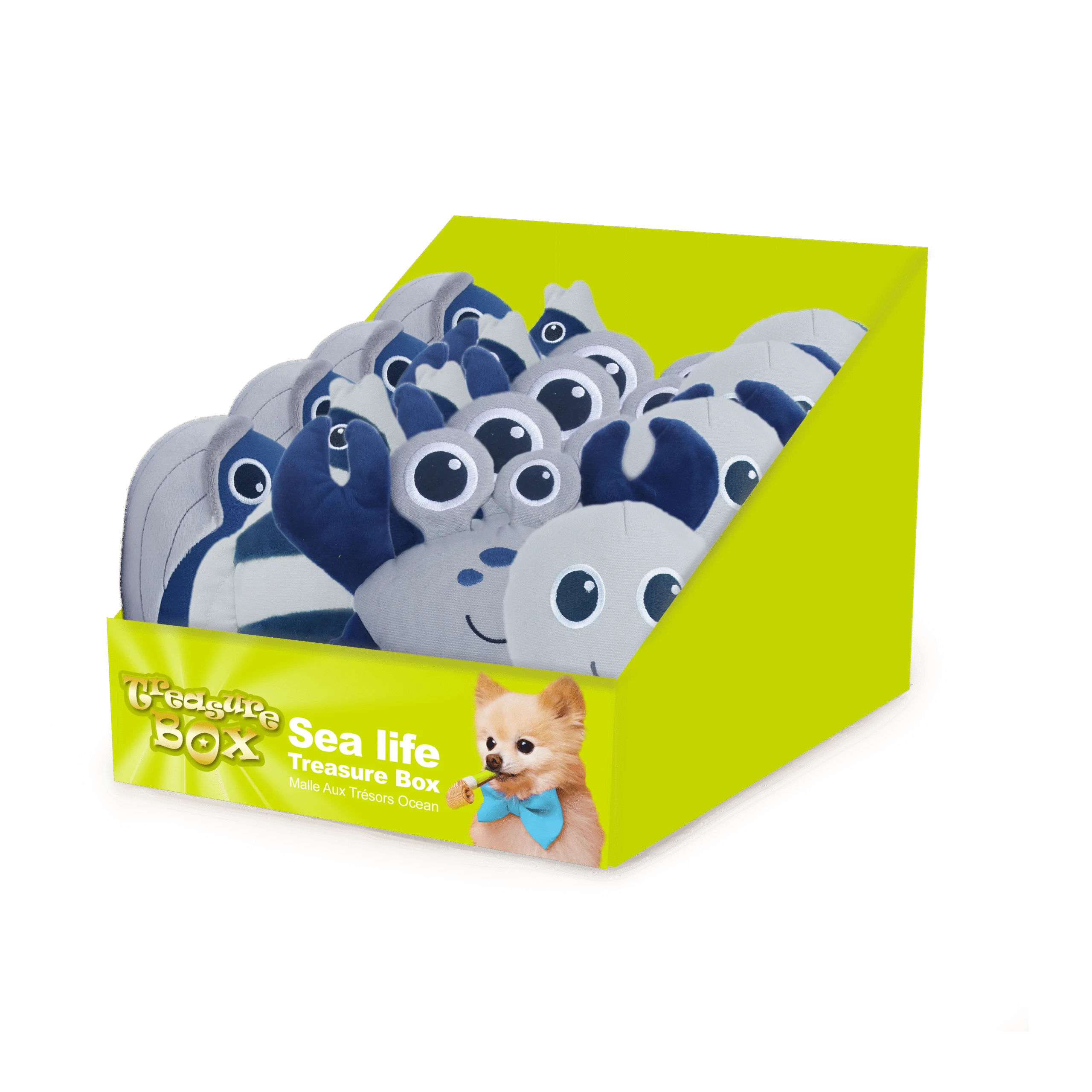Display cu jucării de pluș și jucării pentru câini, 12 bucăți – AFP Treasure Box Sea Life - imagine 1