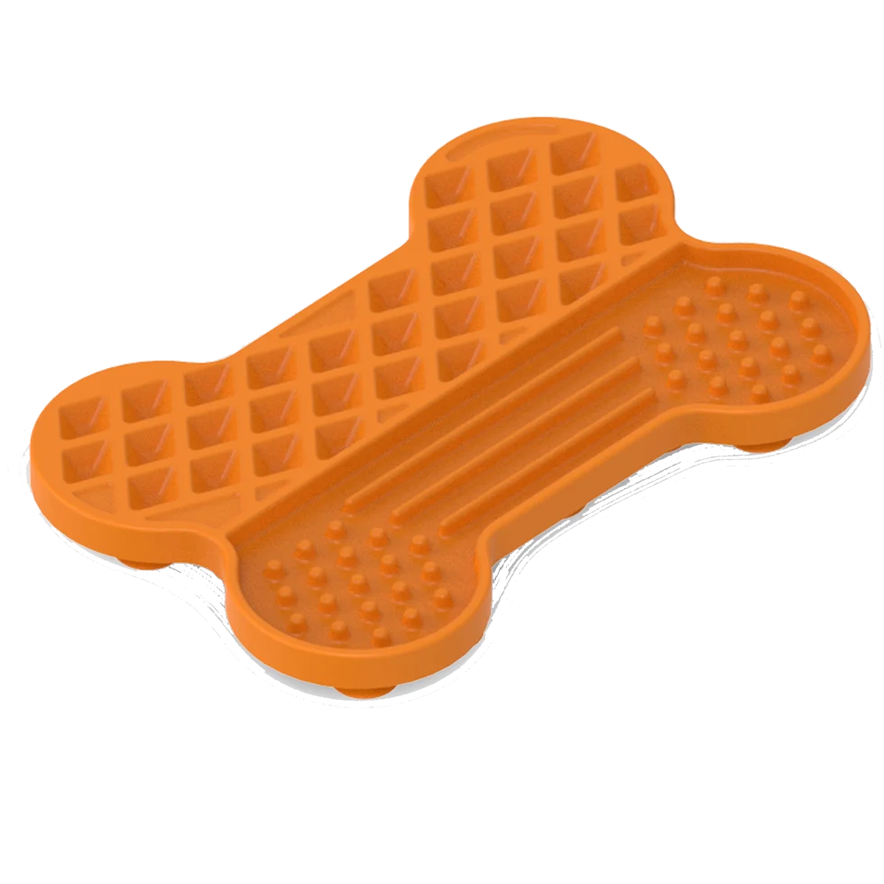 Covoraș de lins pentru câini, cu relief și ventuze, 28 x 19 cm – AFP Bone Appetit - Tasty Bone Lick Mat L - imagine 3
