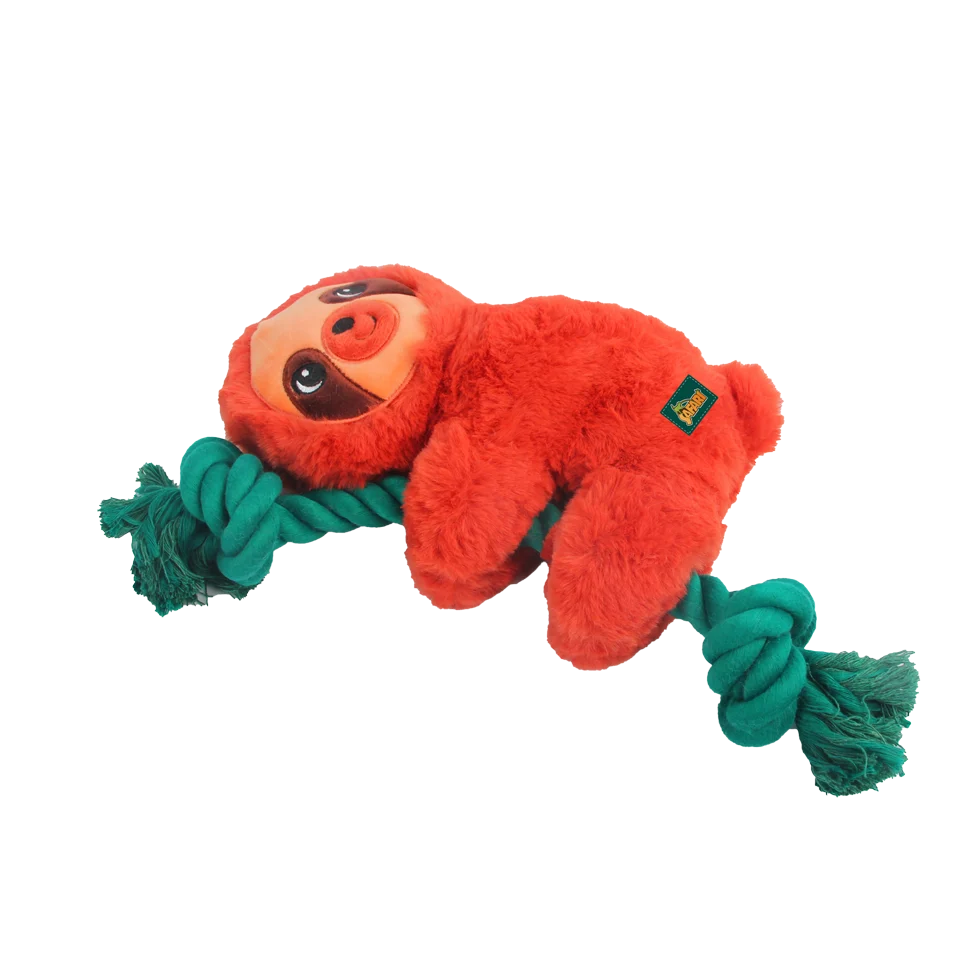 Pluș pentru câini cu sfoară pentru ros și chițăitoare, 31 x 17,5 x 6 cm – AFP Safari - Rope Cuddle Luiaard - imagine 2
