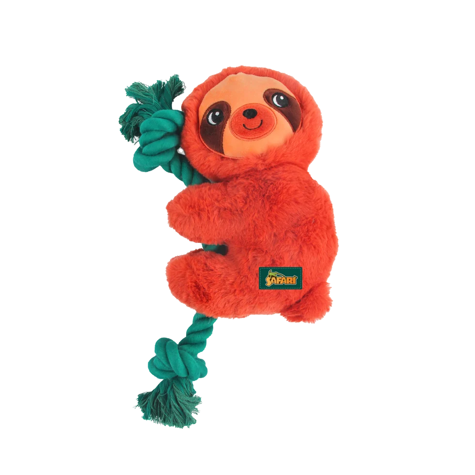 Pluș pentru câini cu sfoară pentru ros și chițăitoare, 31 x 17,5 x 6 cm – AFP Safari - Rope Cuddle Luiaard - imagine 3