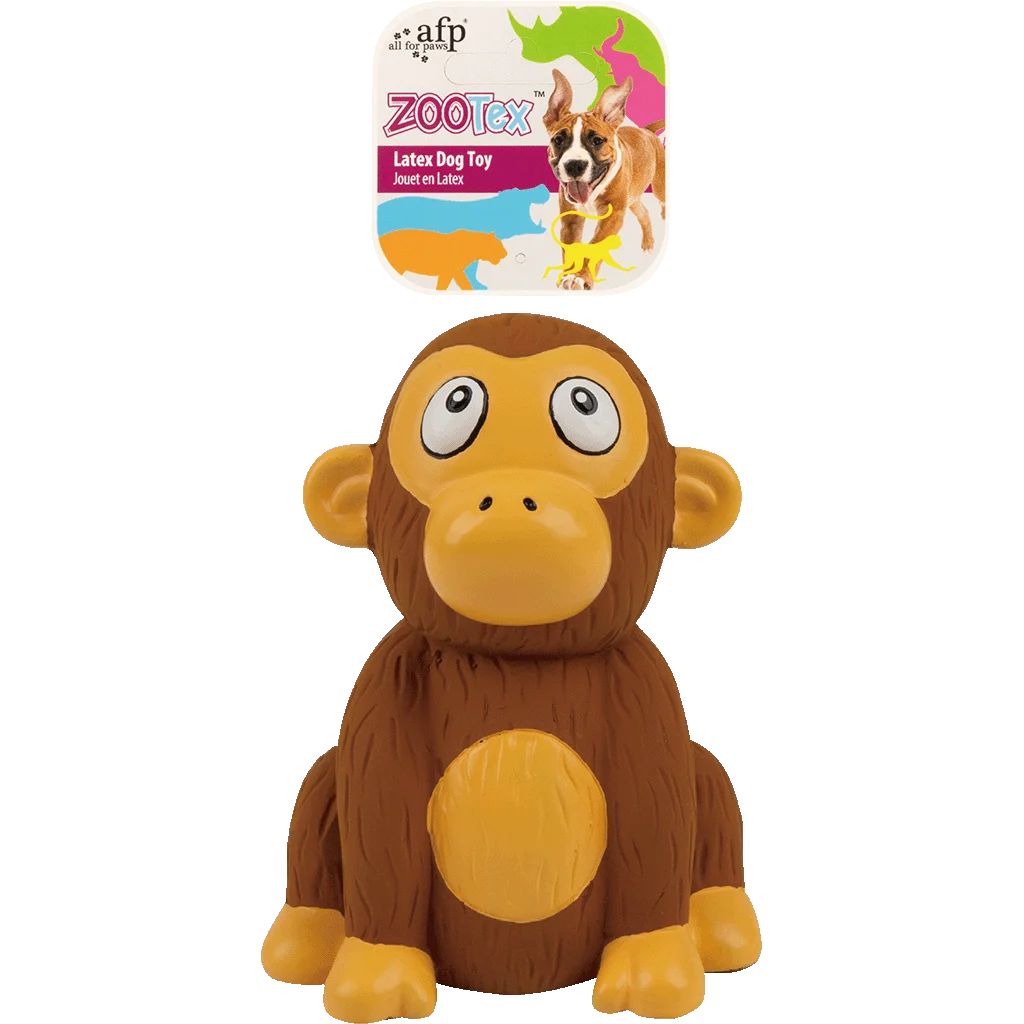 Jucărie pentru câini din latex cu chițăitoare – AFP ZooTex Chistopher Chimp - imagine 1