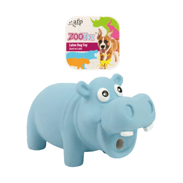 Jucărie din latex pentru câini, cu piuitor, mărimea S – AFP ZooTex Hector the Hippo