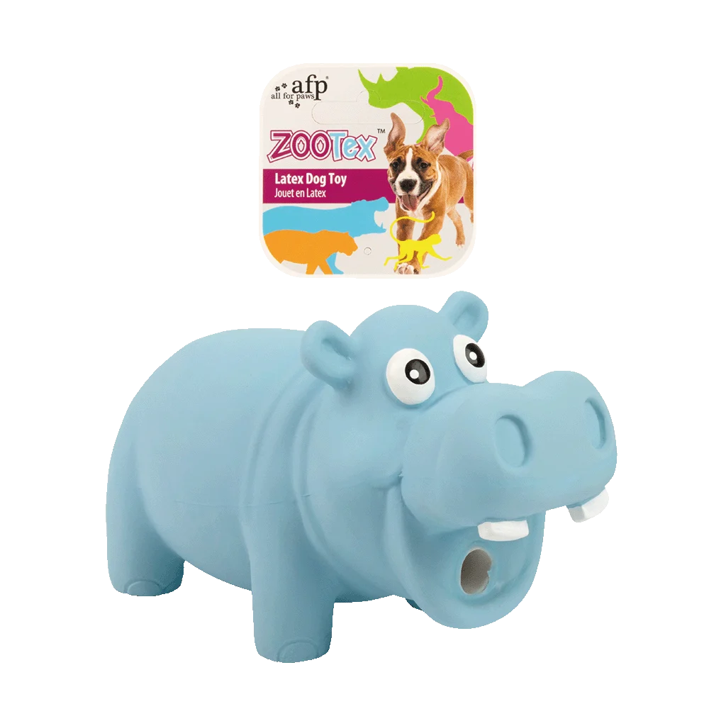 Jucărie din latex pentru câini, cu piuitor, mărimea S – AFP ZooTex Hector the Hippo - imagine 1