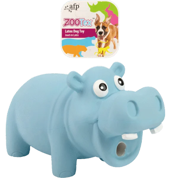 Jucărie din latex pentru câini cu chițăitoare, mărimea L – AFP ZooTex Hector the Hippo