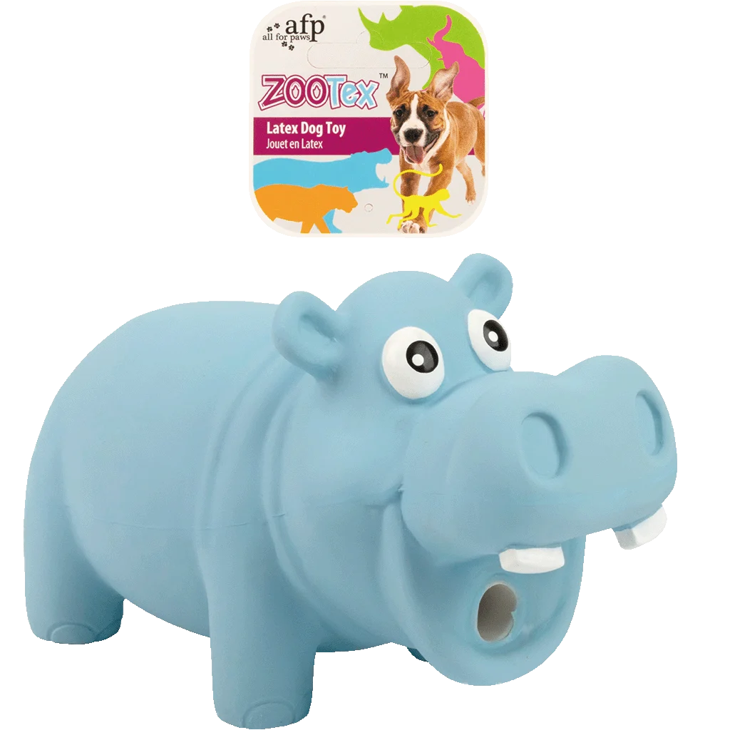 Jucărie din latex pentru câini cu chițăitoare, mărimea L – AFP ZooTex Hector the Hippo - imagine 1