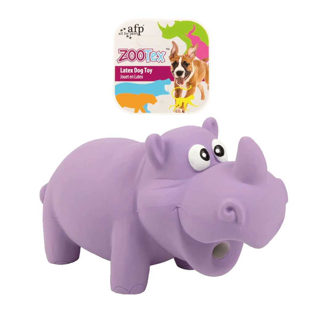 Jucărie din latex pentru câini, cu piuitoare, mărimea S – AFP ZooTex Reginald the Rhino - imagine 1