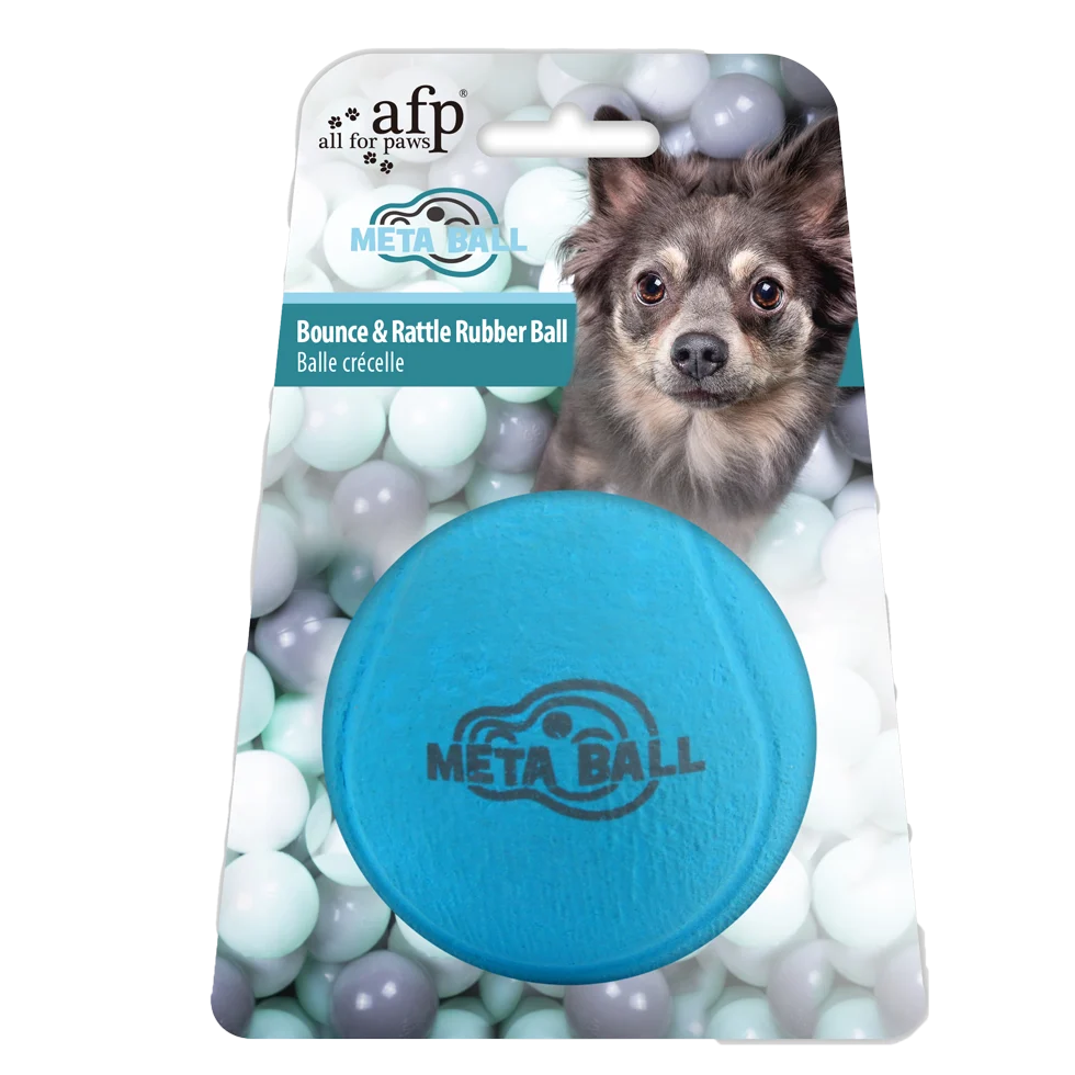 Minge din cauciuc pentru câini cu sunet de zornăit, ø 6,3 cm – AFP Meta Ball Bounce & Rattle Ball - imagine 1