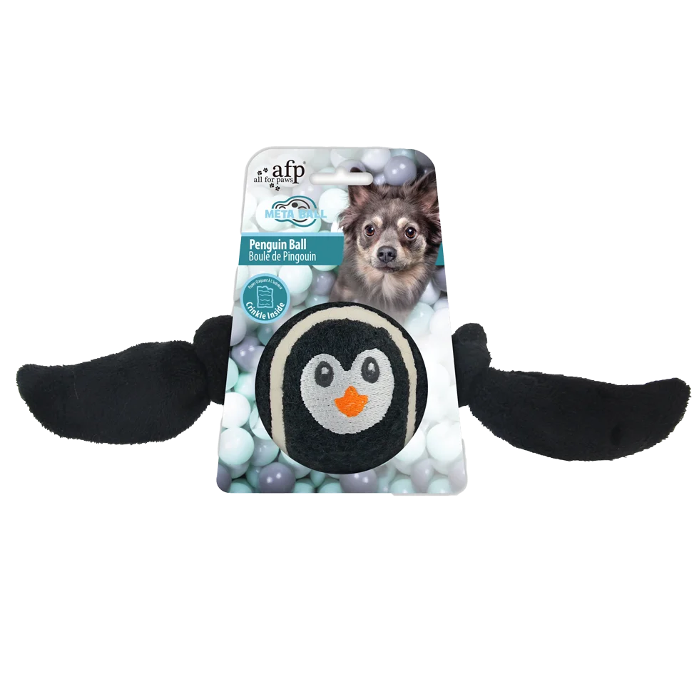 Minge pentru câini Pinguin cu aripi moi, 20 x 14 x 1,5 cm – AFP Meta Ball Ball Pinguin - imagine 1