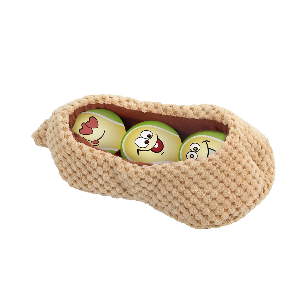 Set de mingi pentru câini în formă de păstaie de arahide, 3 mingi cu dispozitiv care piuie, ø 6,3 cm – AFP Meta Ball Ball Set w/ Peanut pod - imagine 2