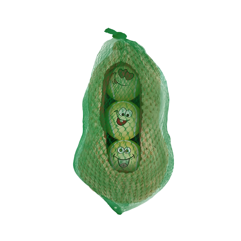 Set de mingi pentru câini în formă de păstaie de arahide, 3 mingi cu dispozitiv care piuie, ø 6,3 cm – AFP Meta Ball Ball Set w/ Peanut pod - imagine 3