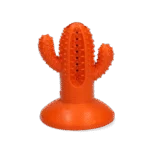 Jucărie de ros Cactus din cauciuc cu ventuză, M, portocaliu, 9,4 x 12,3 x 9,5 cm – AFP Dental Chews - Dental Cactus - imagine 2