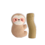 Set de jucării pentru căței, cu jucărie de pluș și chițăitoare, 2 bucăți – AFP Little Buddy 2-Pack Toy Cuddle Sloth - imagine 2