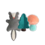 Set de jucării pentru căței cu 2 jucării de pluș și un piuitor, 3 bucăți – AFP Little Buddy 3-Pack Toy Woodland - imagine 2