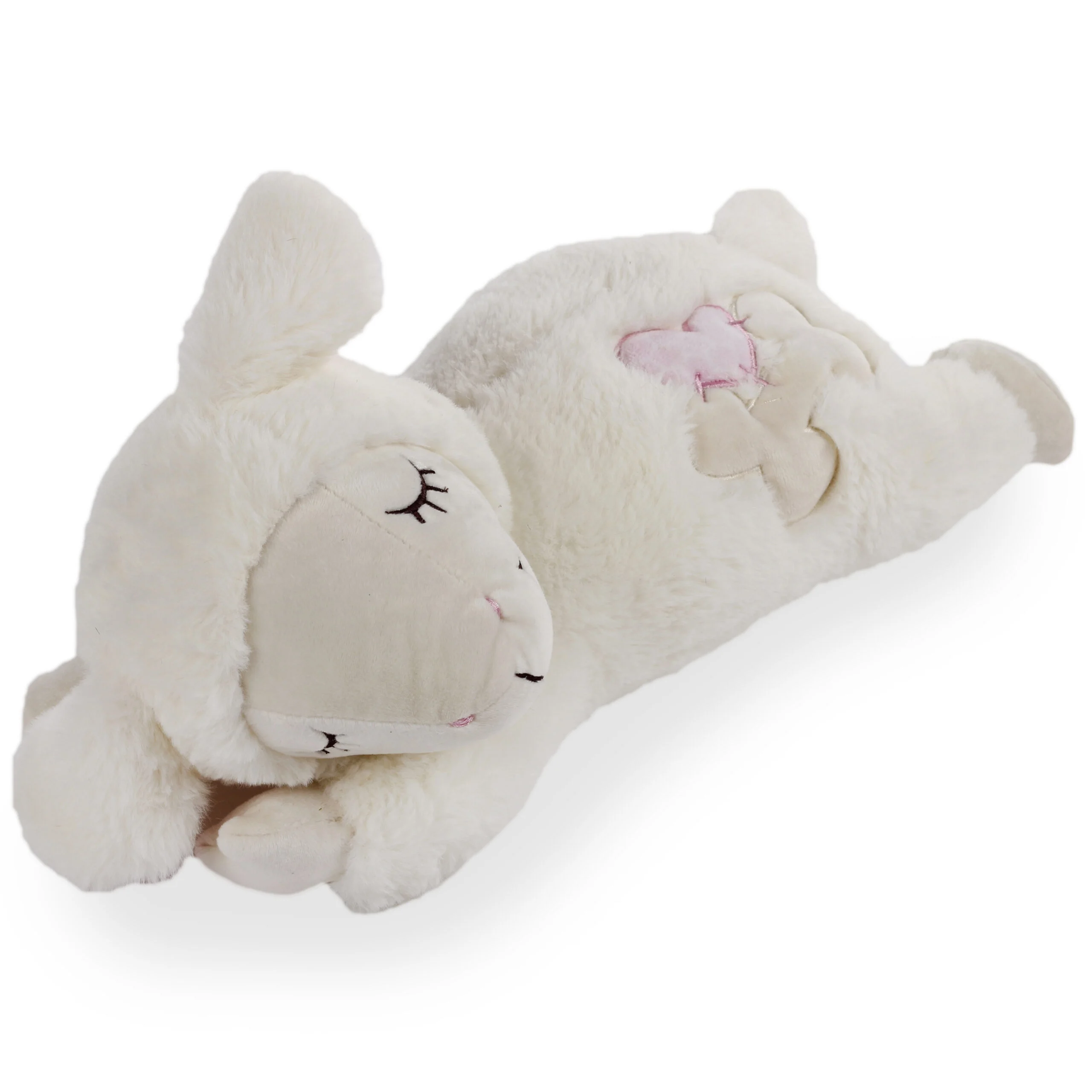 Jucărie de pluș pentru câini, în formă de oaie, cu bătăi ale inimii, 36 x 18 cm – AFP Little Buddy - Heart Beat Sheep - imagine 3