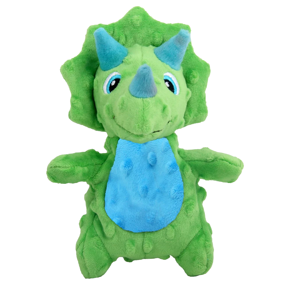 Jucărie de pluș pentru câini cu chițăitoare și material foșnitor, aprox. 18 cm – AFP My T-Rex Thomas the Mini Triceratops S - imagine 2