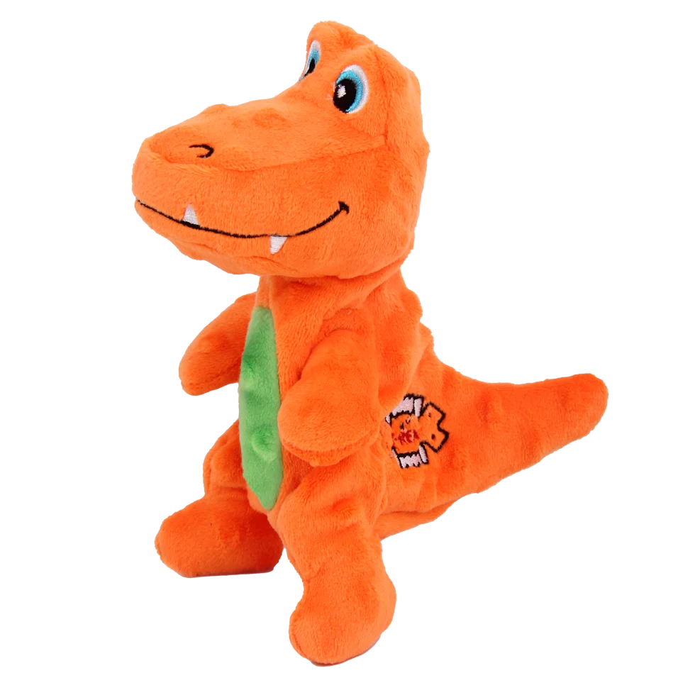 Jucărie de pluș pentru câini cu chițăitoare și material foșnitor, aprox. 18 cm – AFP My T-Rex Tim the Mini T-Rex S - imagine 2