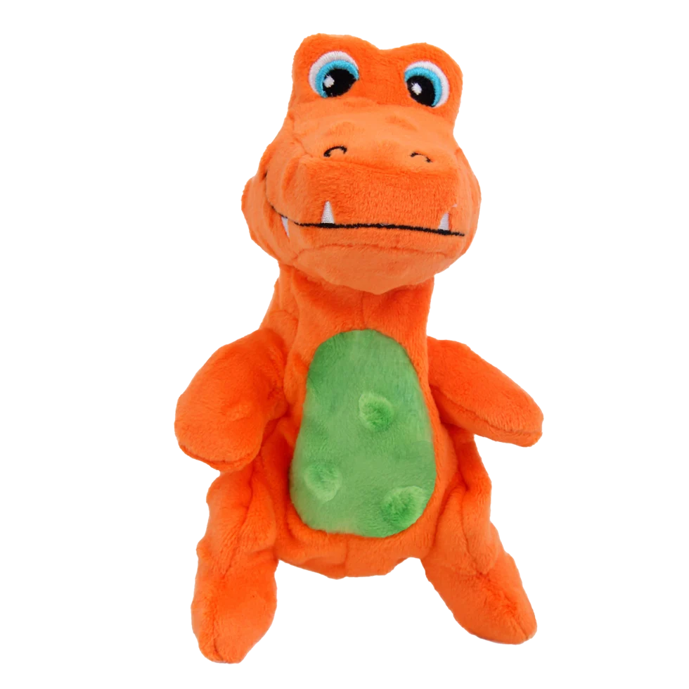 Jucărie de pluș pentru câini cu chițăitoare și material foșnitor, aprox. 18 cm – AFP My T-Rex Tim the Mini T-Rex S - imagine 3