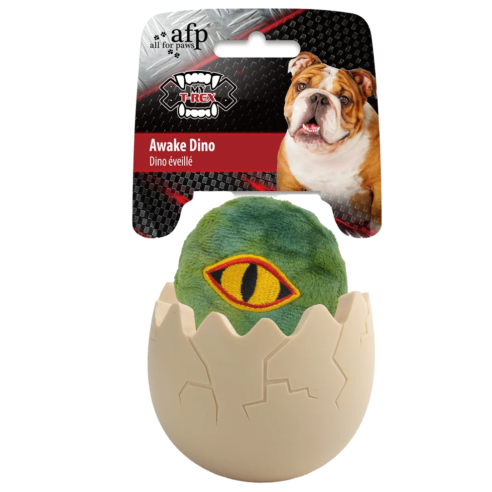 AFPH04347.png Jucărie pentru câini cu spațiu pentru recompense, 8 x 8 x 10,3 cm – AFP My T-Rex Awake Dino - imagine 1