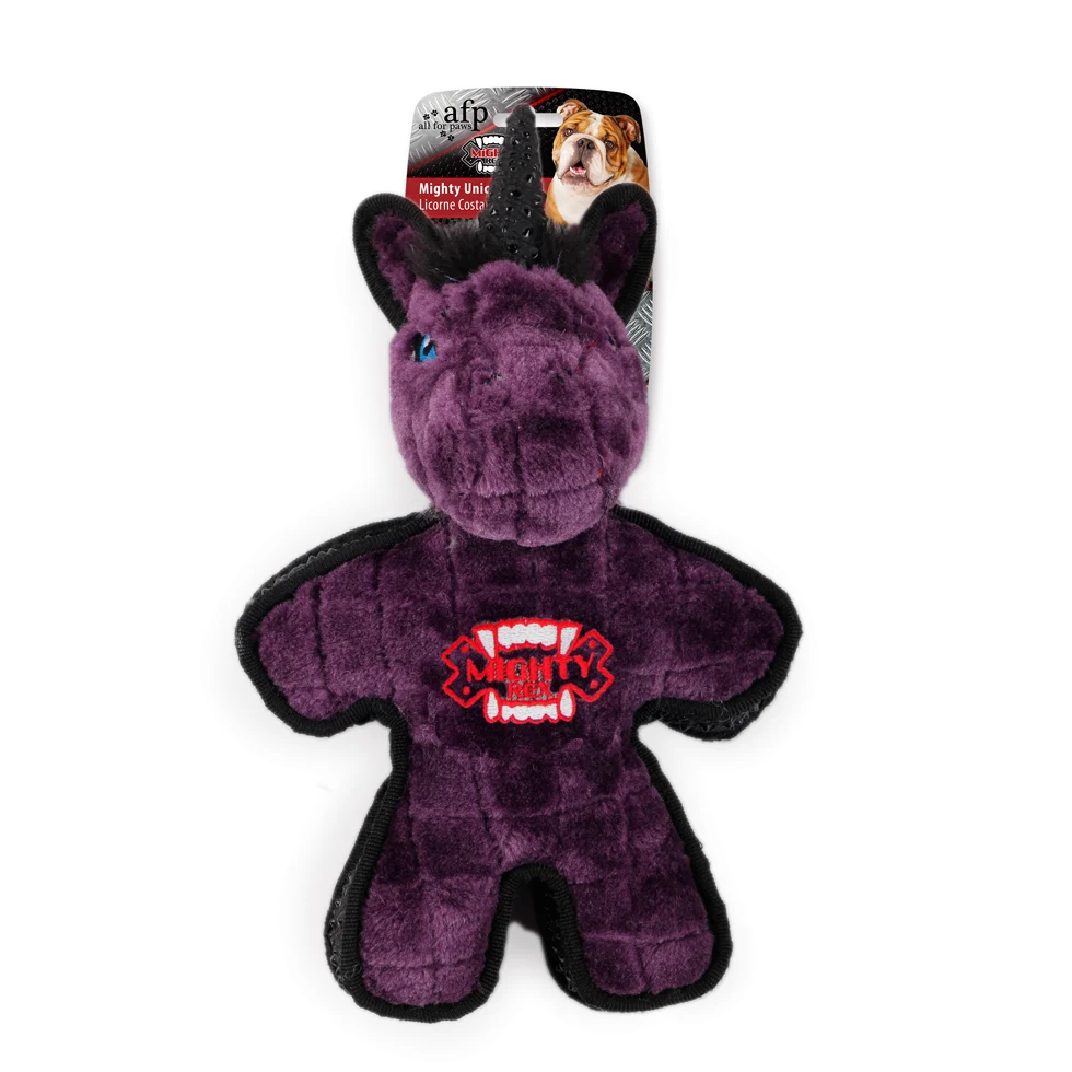 Jucărie de pluș pentru câini cu piuitoare și margine cauciucată, aprox. 24 cm – AFP My T-Rex Mighty Unicorn - imagine 1