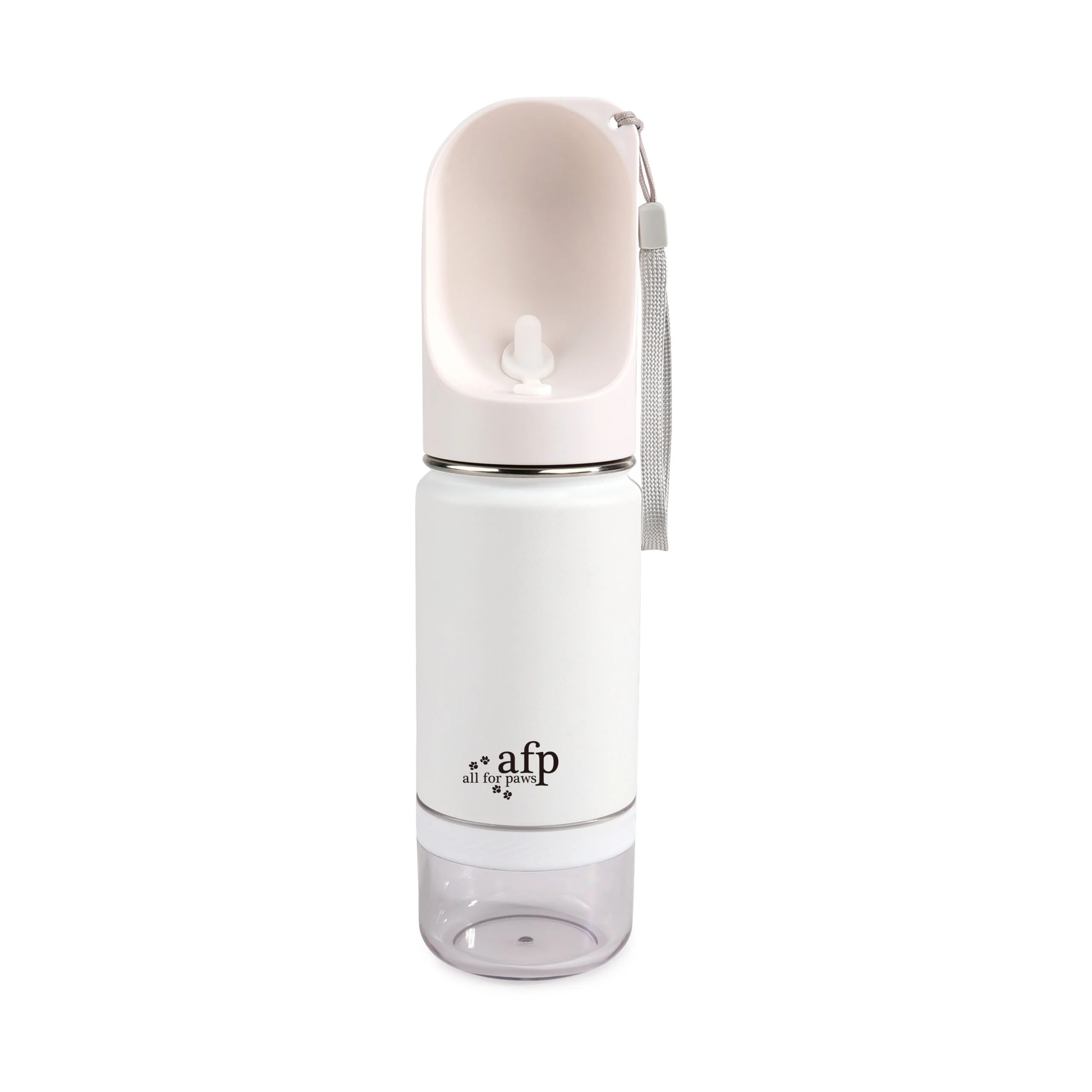 Sticlă pentru apă pentru câini, cu vas pentru apă și compartiment pentru gustări, 414 ml – AFP 2 In 1 Stainless Drinking Bottle - imagine 1