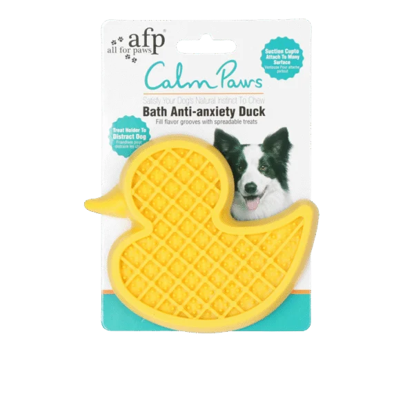 Rățușcă de baie pentru câini, cu ventuză și protuberanțe din silicon, 13 x 10 cm – AFP Calm Paws - Bath Anti-anxiety Duck
