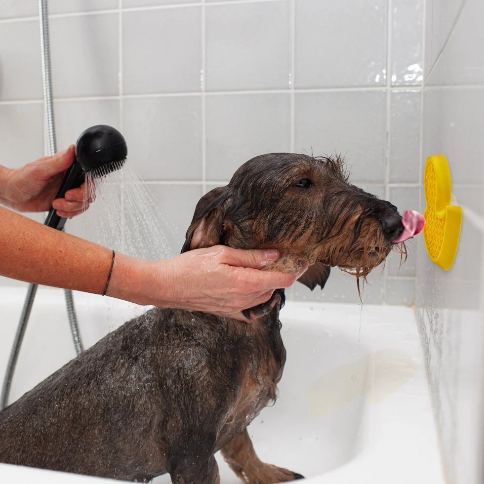 Rățușcă de baie pentru câini, cu ventuză și protuberanțe din silicon, 13 x 10 cm – AFP Calm Paws - Bath Anti-anxiety Duck - imagine 2