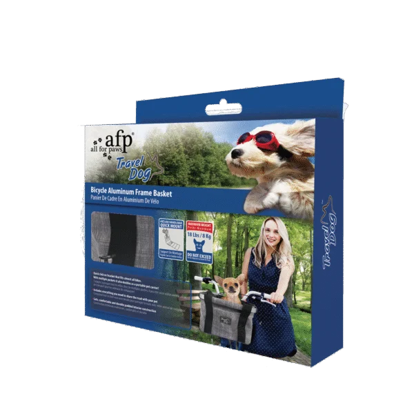 Coș de bicicletă pentru câini, cu prindere pe ghidon, până la 8 kg – AFP Travel Dog - Easy-go Bicycle Pet Basket