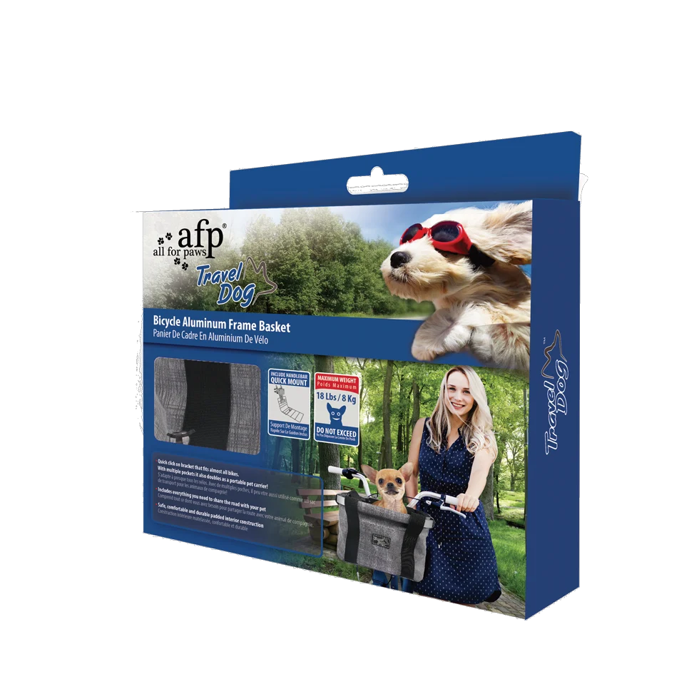 Coș de bicicletă pentru câini, cu prindere pe ghidon, până la 8 kg – AFP Travel Dog - Easy-go Bicycle Pet Basket - imagine 1