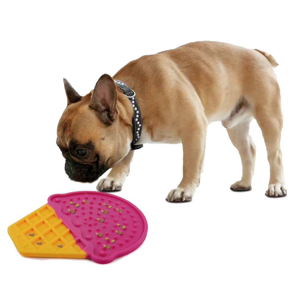 Saltea de lins pentru câini în formă de înghețată, cu ventuze, 20 x 17,5 cm – AFP Chill Out - Ice Cream Lick Mat - imagine 3
