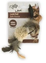 Minge pentru pisici cu catnip și sunet de pasăre, 5 x 5 x 3 cm – AFP Lambswool Lamb Ball - imagine 2