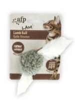 Minge pentru pisici cu catnip și sunet de pasăre, 5 x 5 x 3 cm – AFP Lambswool Lamb Ball - imagine 4