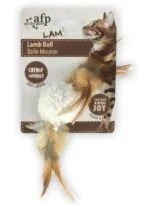 Minge pentru pisici cu catnip și sunet de pasăre, 5 x 5 x 3 cm – AFP Lambswool Lamb Ball - imagine 3